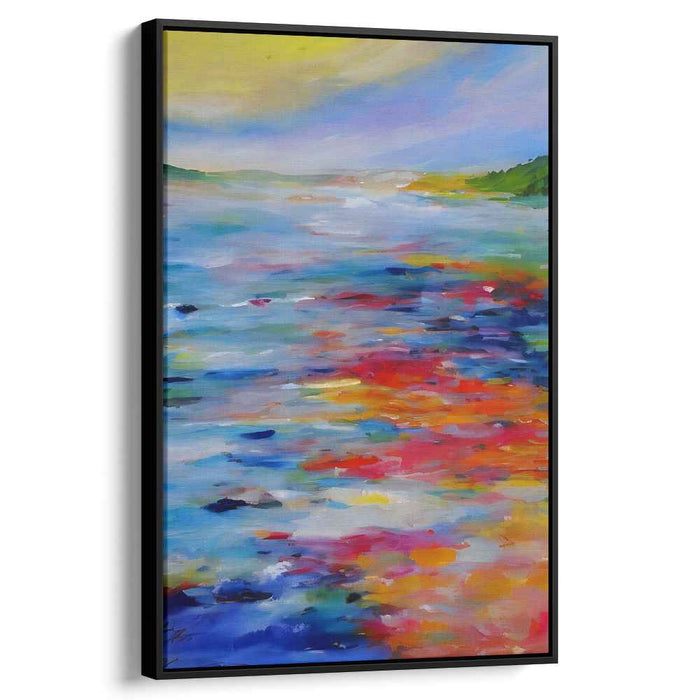 Oceanic Vortex: Colorful Abstract Seaside Canvas Art
