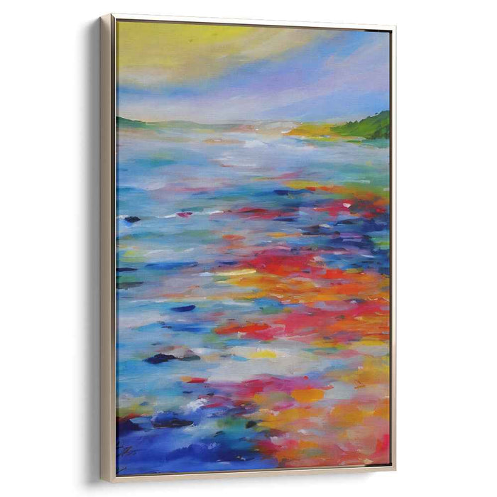 Oceanic Vortex: Colorful Abstract Seaside Canvas Art