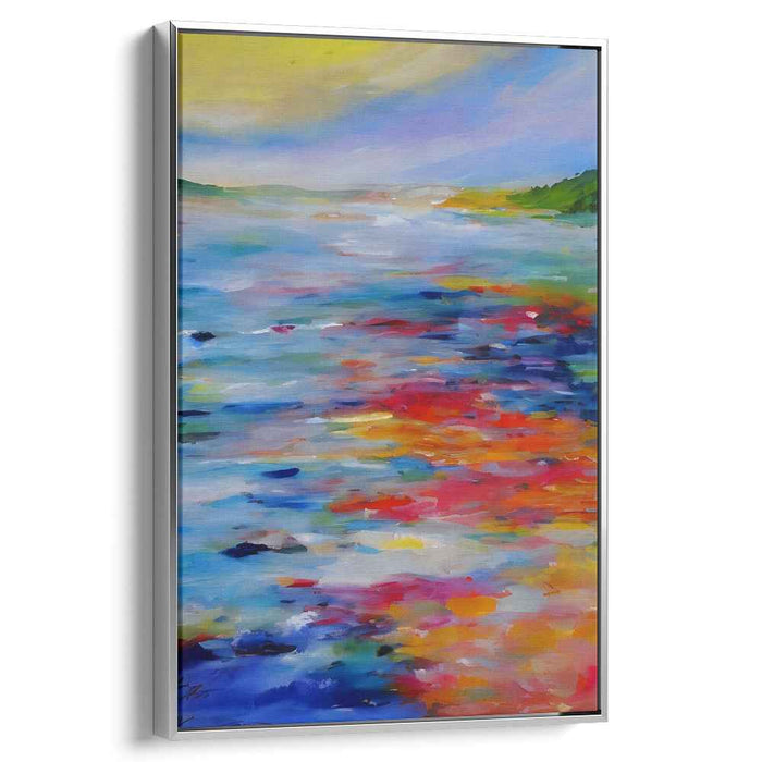 Oceanic Vortex: Colorful Abstract Seaside Canvas Art