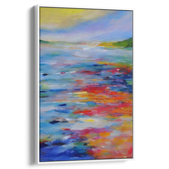 Oceanic Vortex: Colorful Abstract Seaside Canvas Art