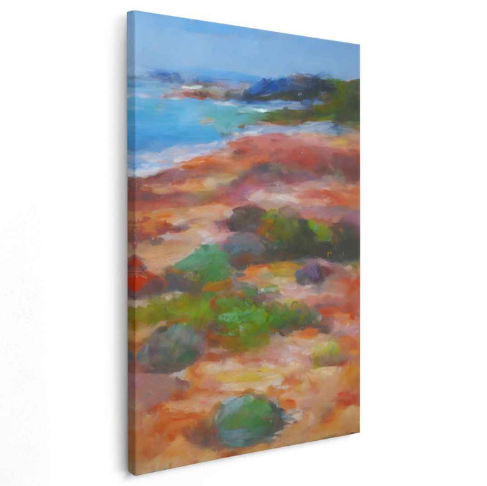 Ephemeral Sunset Serenade: Impressionist Seascape in Warm Tones Canvas Art Print