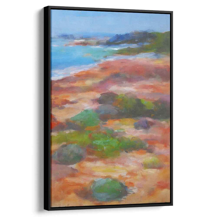 Ephemeral Sunset Serenade: Impressionist Seascape in Warm Tones Canvas Art Print
