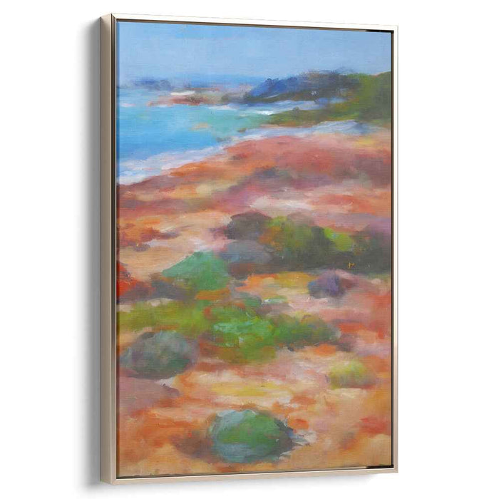 Ephemeral Sunset Serenade: Impressionist Seascape in Warm Tones Canvas Art Print