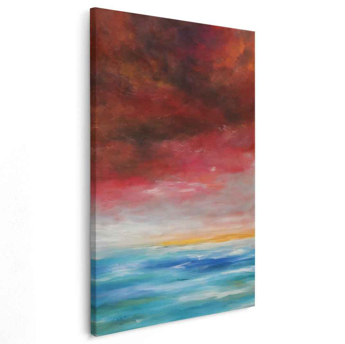 Ethereal Tidal Melodies: A Vivid Seascape Transition Canvas Art