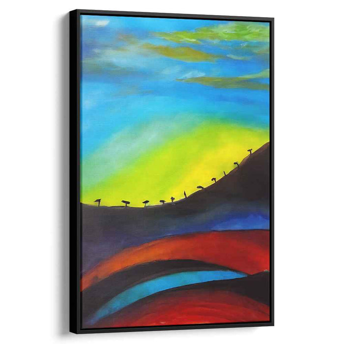 Colorful Horizon Exploration: Abstract Expressionist Landscape Canvas Art Print