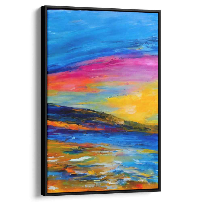 Sunset Symphony: Abstract Expressionist Sunset Canvas Art Print