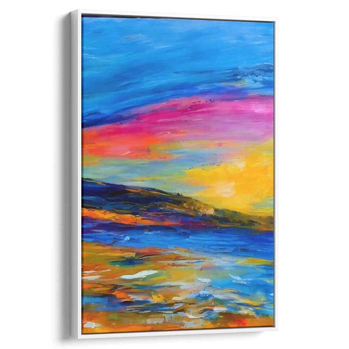 Sunset Symphony: Abstract Expressionist Sunset Canvas Art Print