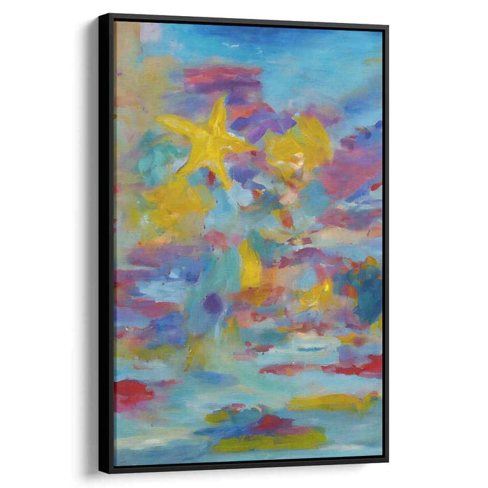 Starfish Constellation Essence: Vibrant Starfish in a Sea of Colors Abstract Canvas Art
