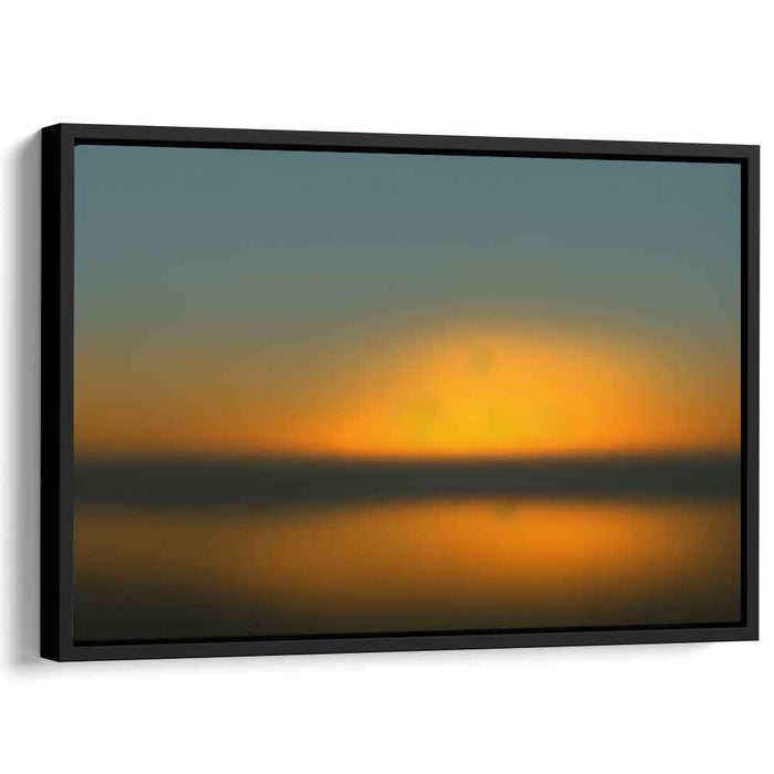 Twilight Serenity Mirage: Serene Sunset Over Water Canvas Art Print