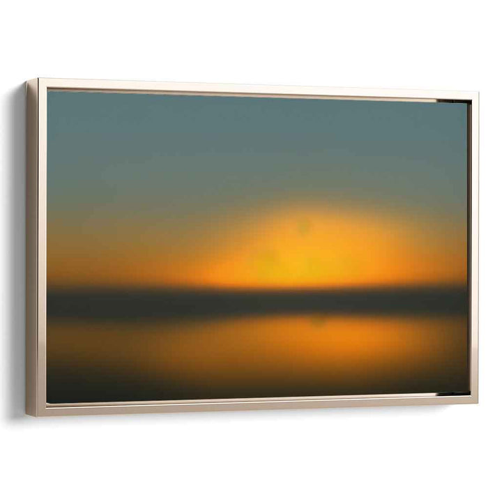 Twilight Serenity Mirage: Serene Sunset Over Water Canvas Art Print