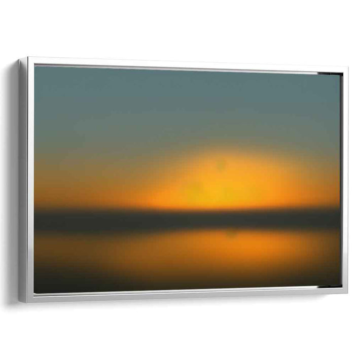 Twilight Serenity Mirage: Serene Sunset Over Water Canvas Art Print