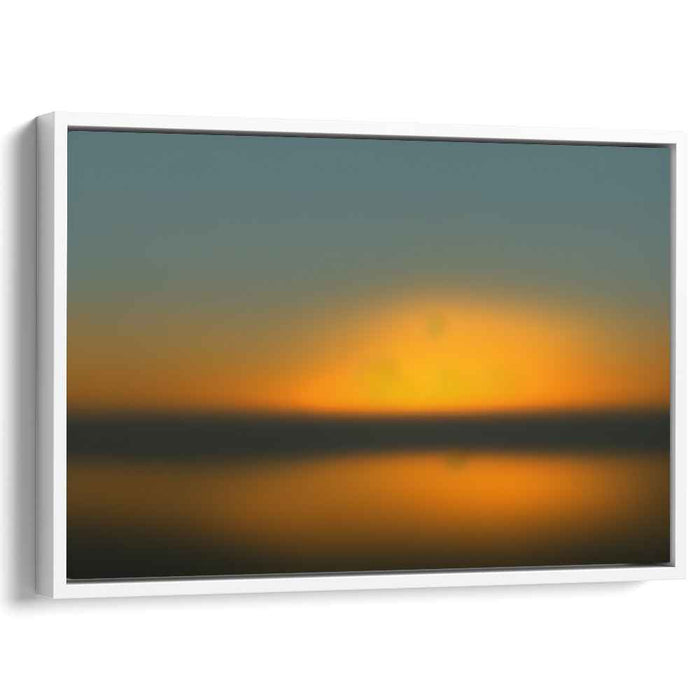 Twilight Serenity Mirage: Serene Sunset Over Water Canvas Art Print