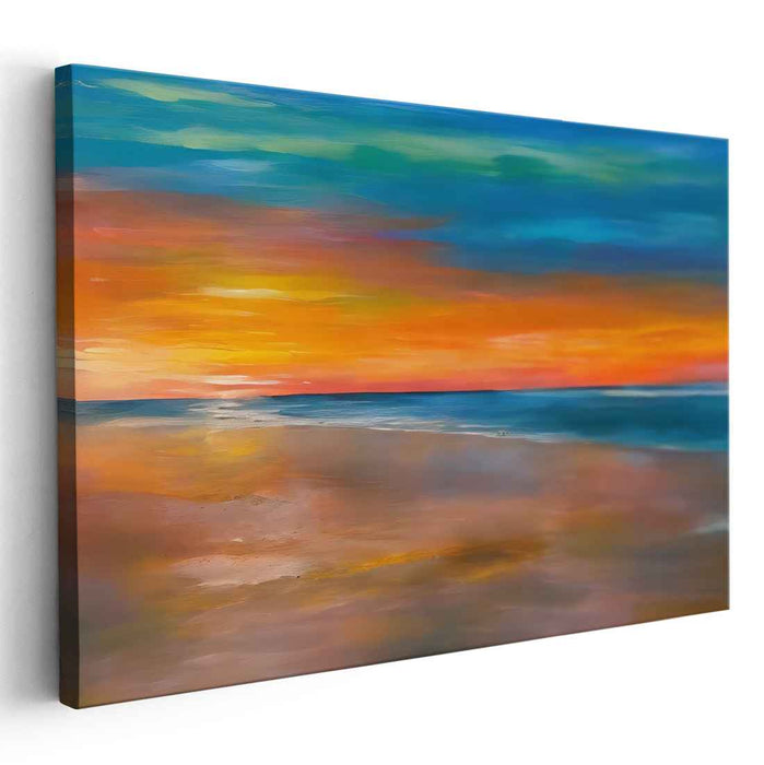 Serene Sunset Over Ocean: Vibrant Canvas Art Print