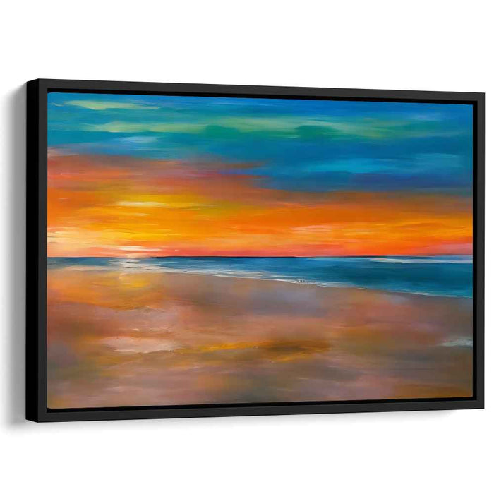 Serene Sunset Over Ocean: Vibrant Canvas Art Print