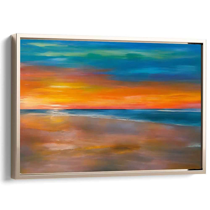 Serene Sunset Over Ocean: Vibrant Canvas Art Print