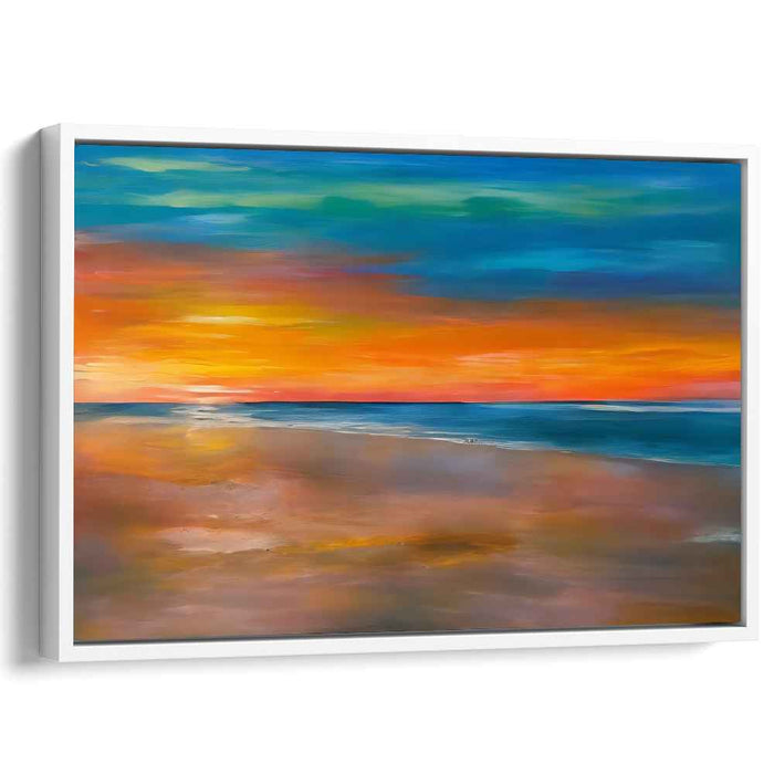 Serene Sunset Over Ocean: Vibrant Canvas Art Print