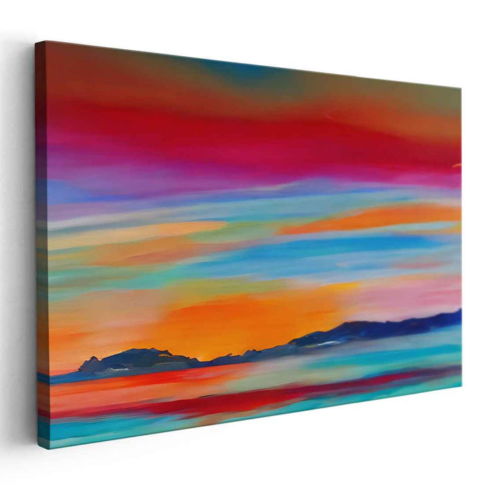 Fluidity Of Colors: Vivid Abstract Seascape Canvas Art