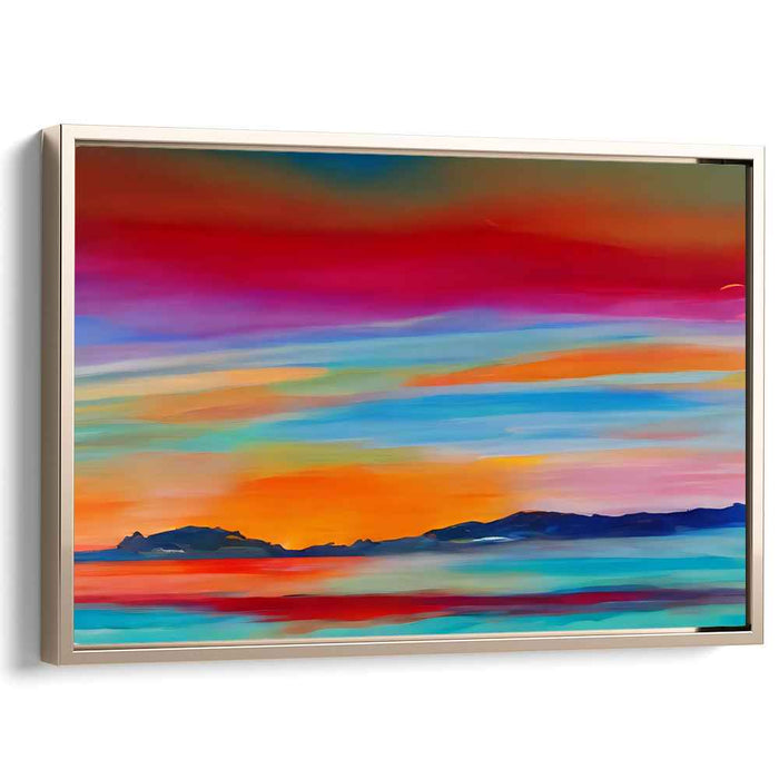 Fluidity Of Colors: Vivid Abstract Seascape Canvas Art