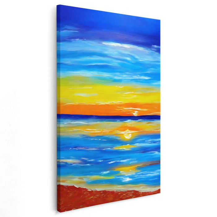 Abyssal Vistas: Ocean Horizon Canvas Art Print