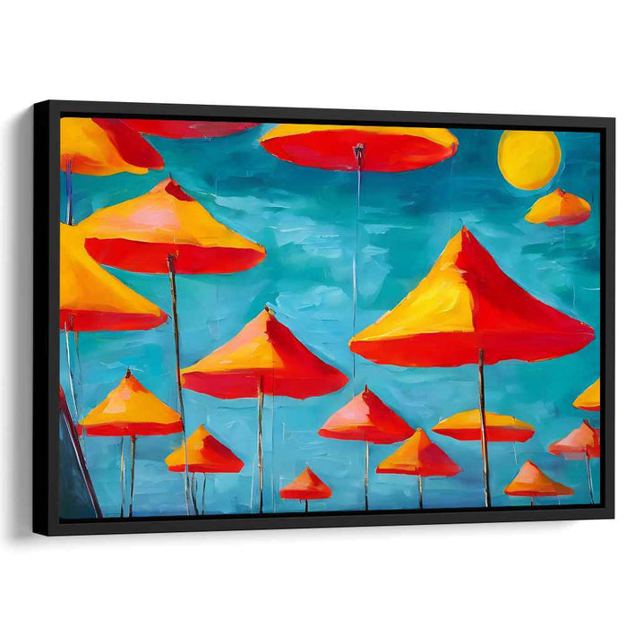 Sun-Kissed Umbrellas: Vibrant Summer Canvas Art Print