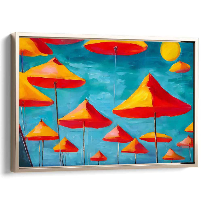 Sun-Kissed Umbrellas: Vibrant Summer Canvas Art Print