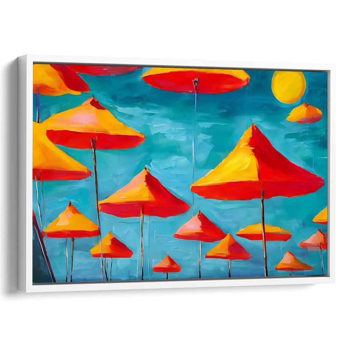 Sun-Kissed Umbrellas: Vibrant Summer Canvas Art Print