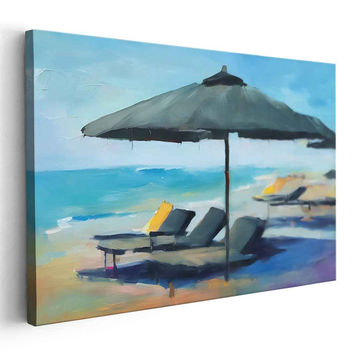 Beachside Serenity: Tranquil Summer Day Canvas Art Print