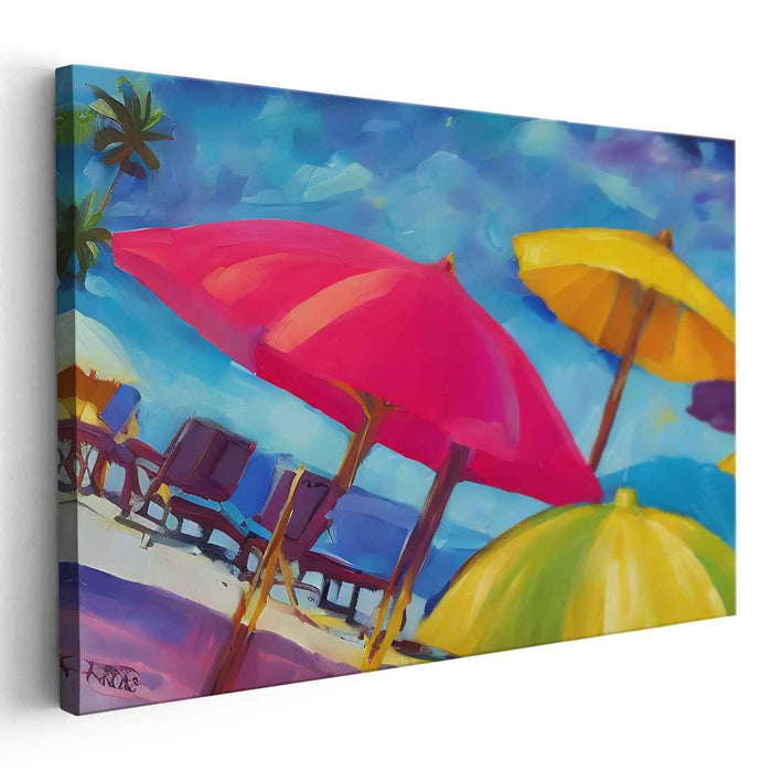 Seashore Serenade: Vibrant Coastal Canvas Art Print