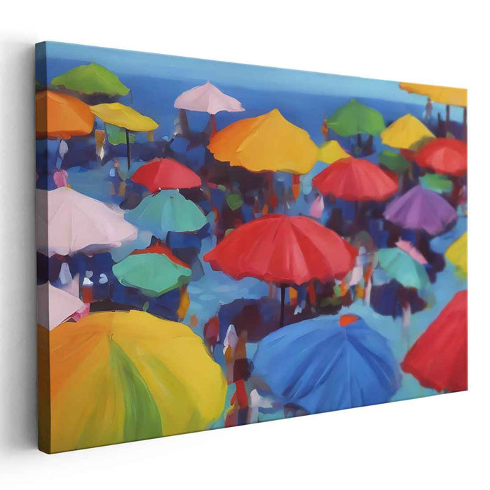 Sunshine Sand Dance: A Beach Day Delight Canvas Art