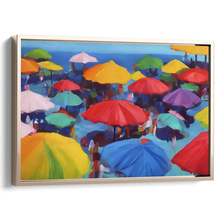 Sunshine Sand Dance: A Beach Day Delight Canvas Art