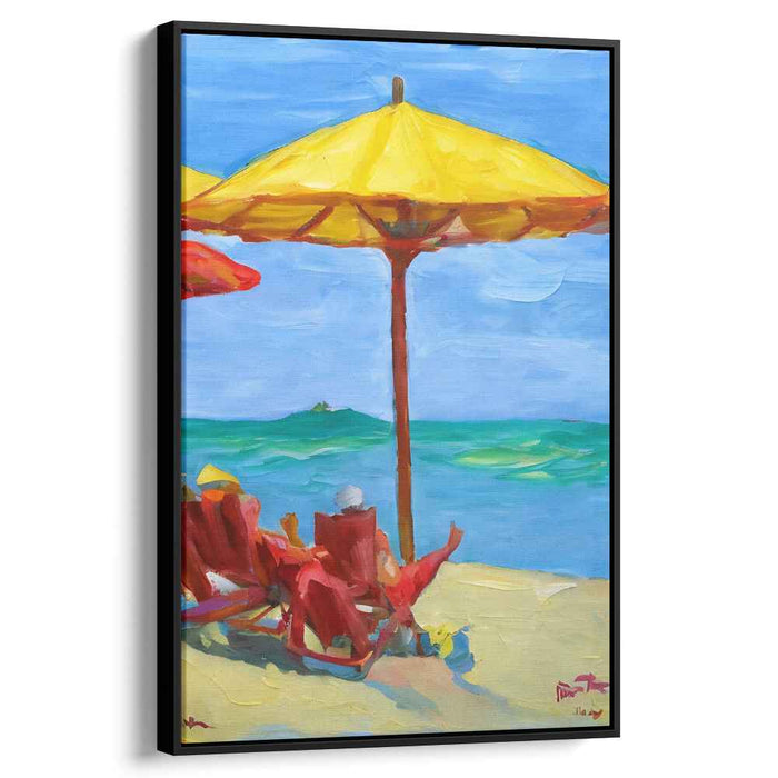 Sundrenched Shores: Vibrant Beach Day Canvas Art Print