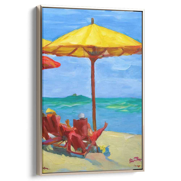 Sundrenched Shores: Vibrant Beach Day Canvas Art Print