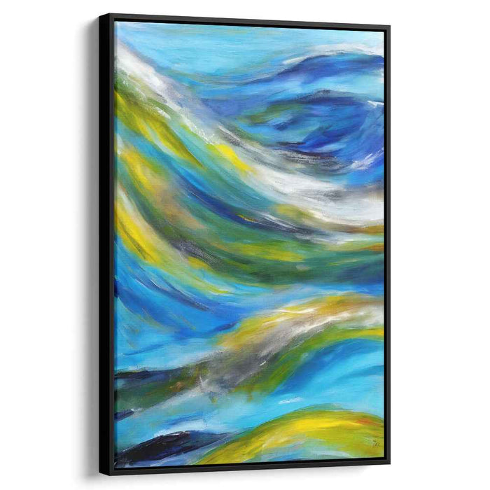 Aqua Mirage: Abstract Expressionist Blue and Green Canvas Art Print