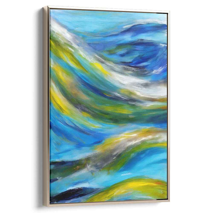Aqua Mirage: Abstract Expressionist Blue and Green Canvas Art Print
