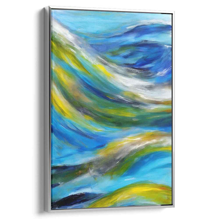 Aqua Mirage: Abstract Expressionist Blue and Green Canvas Art Print