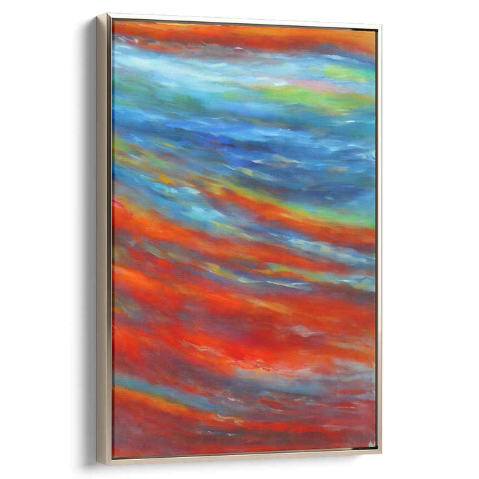 Vermilion Melody: Abstract Expressionist Red and Blue Canvas Art Print