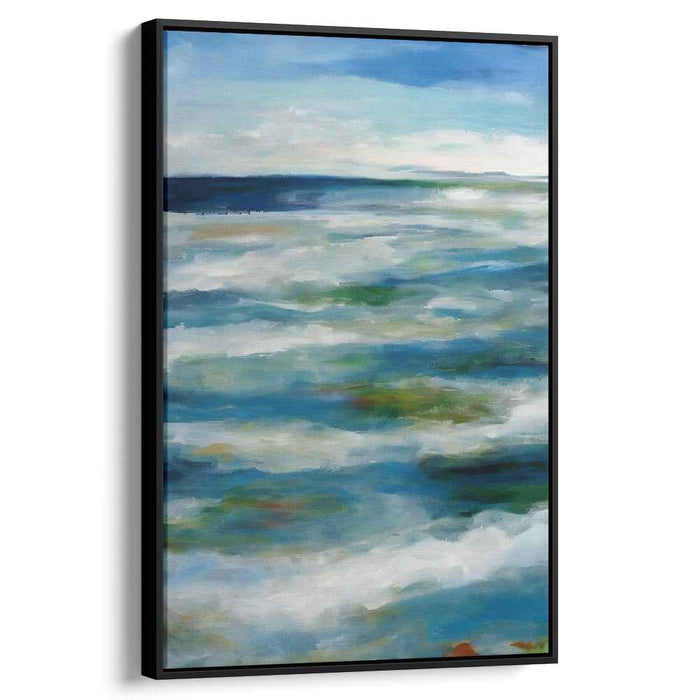 Harbor Tranquility: Serene Seascape Impressionist Canvas Art Print