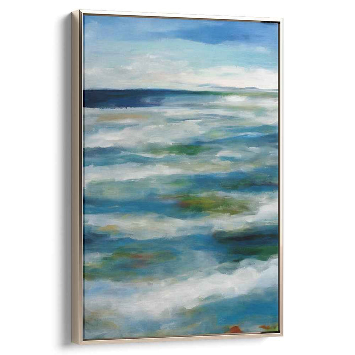 Harbor Tranquility: Serene Seascape Impressionist Canvas Art Print
