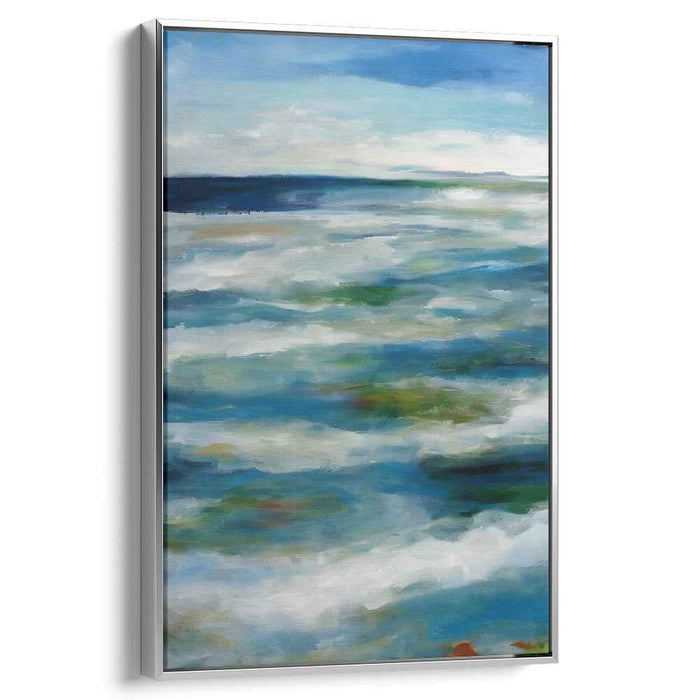 Harbor Tranquility: Serene Seascape Impressionist Canvas Art Print