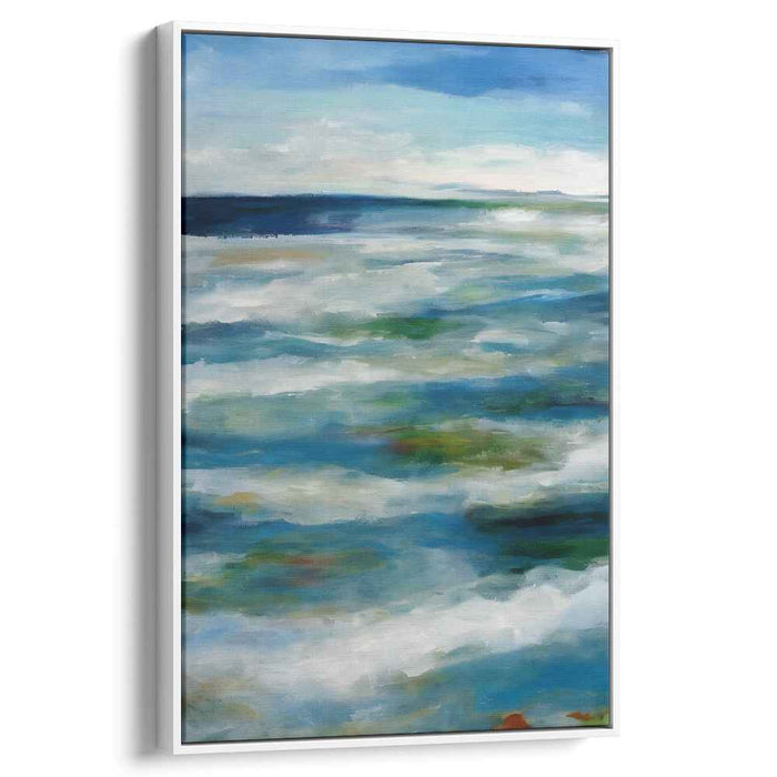 Harbor Tranquility: Serene Seascape Impressionist Canvas Art Print