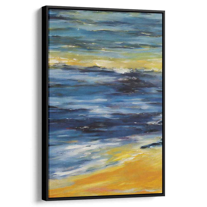 Sapphire Horizon Dance: Impressionist Seascape Canvas Art Print