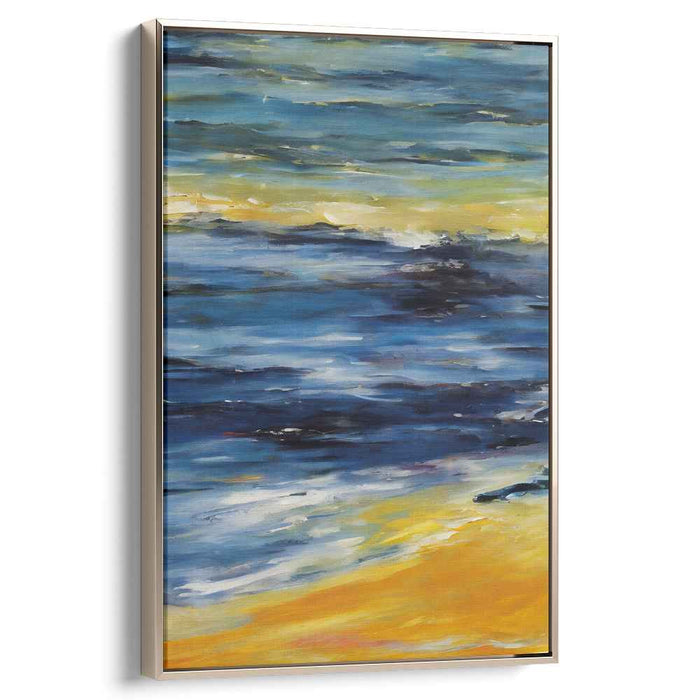 Sapphire Horizon Dance: Impressionist Seascape Canvas Art Print