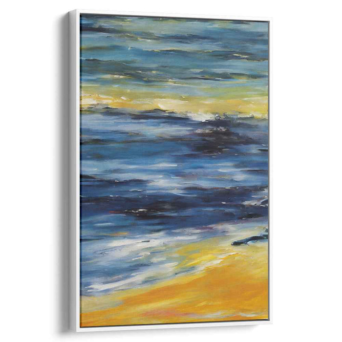 Sapphire Horizon Dance: Impressionist Seascape Canvas Art Print