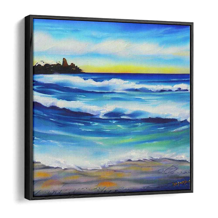 Whispering Tides Reflection: Serene Ocean Canvas Art Print