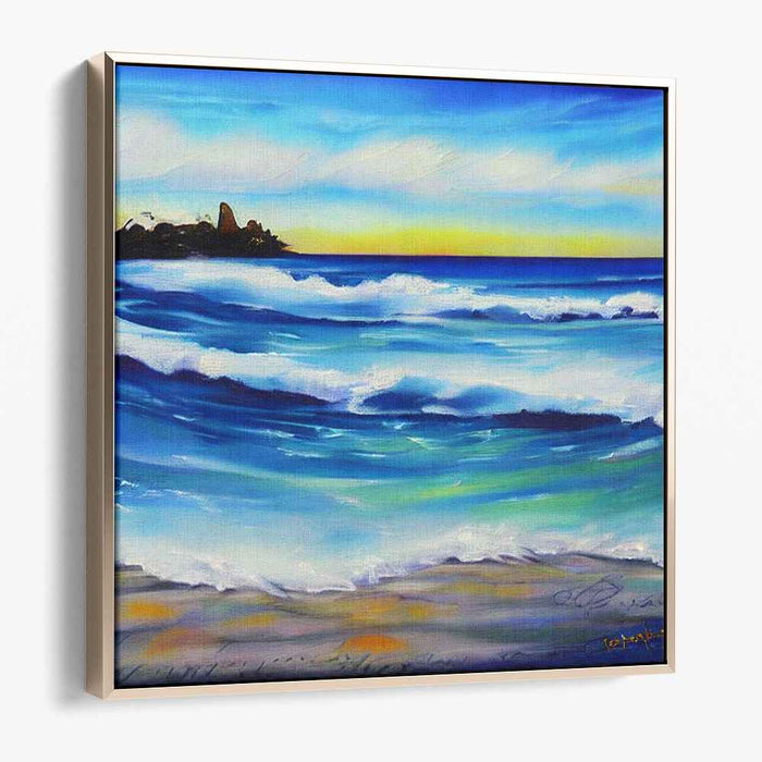 Whispering Tides Reflection: Serene Ocean Canvas Art Print