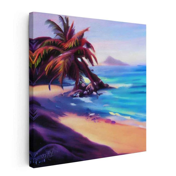 Tide Pool Serenity: Lush Seaside Escape Canvas Art Print