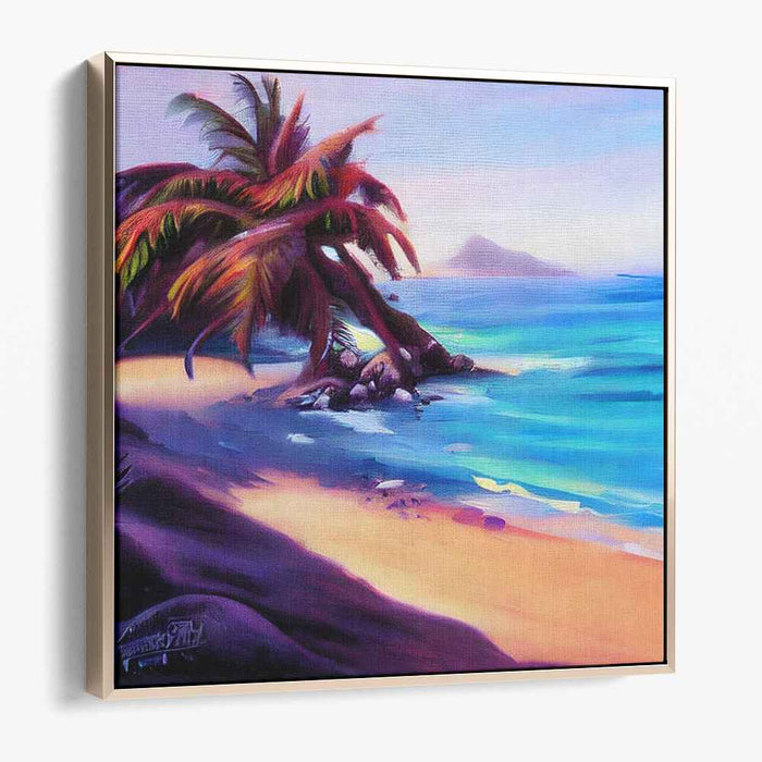 Tide Pool Serenity: Lush Seaside Escape Canvas Art Print