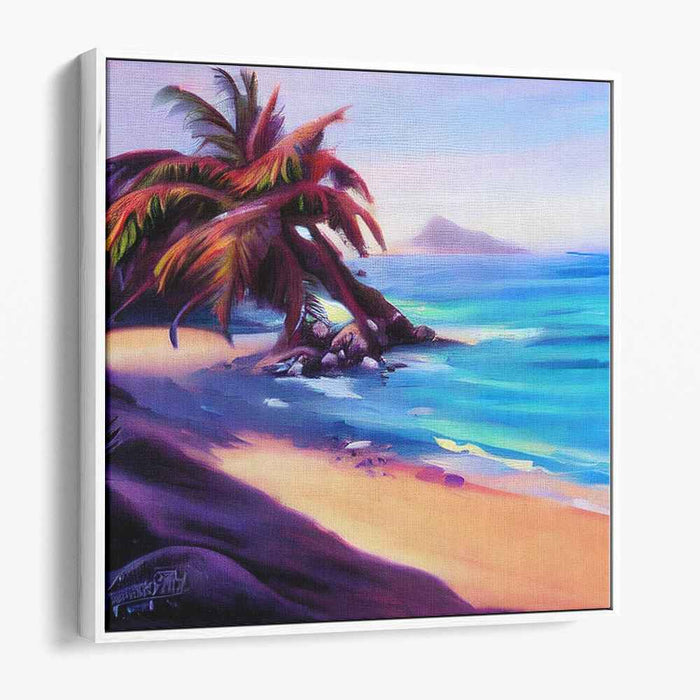 Tide Pool Serenity: Lush Seaside Escape Canvas Art Print