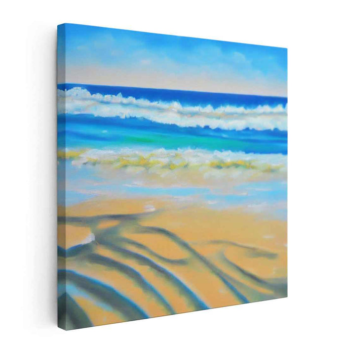 Seashore Tranquility: Serene Beach Landscape Canvas Art Print