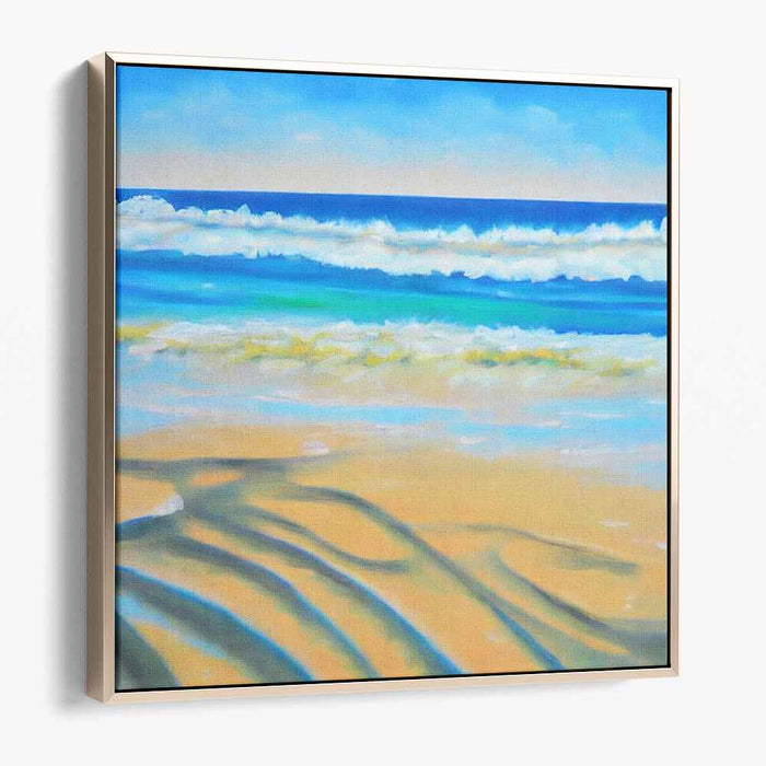 Seashore Tranquility: Serene Beach Landscape Canvas Art Print